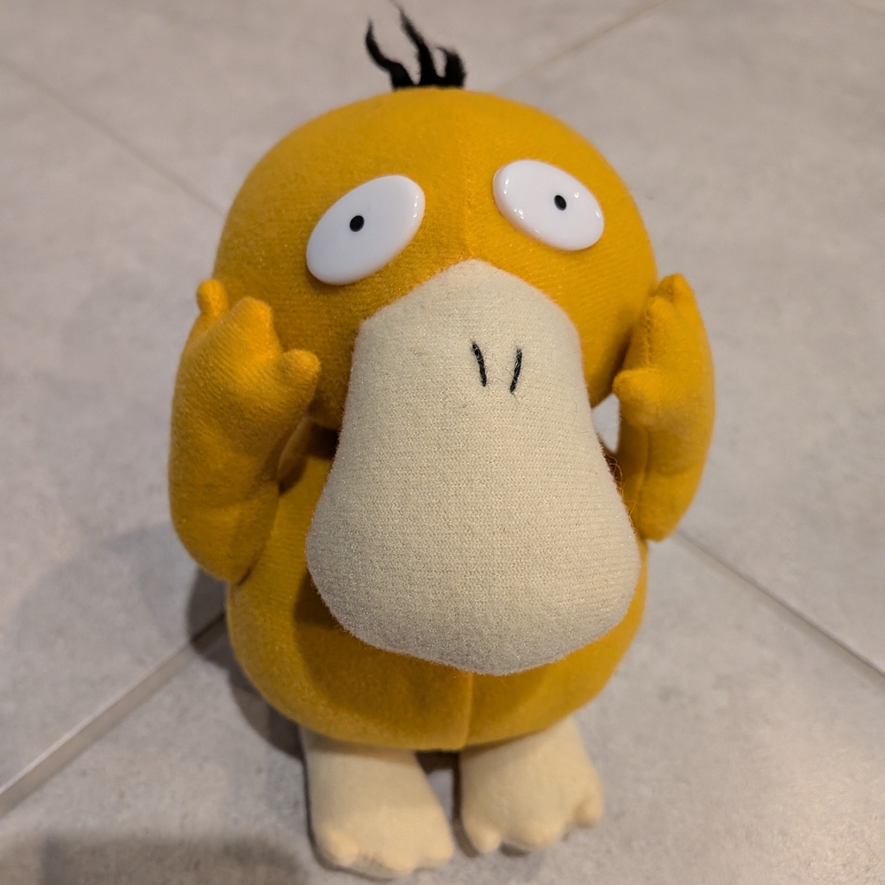 Vintage 1999 Official Nintendo Pokemon Yellow Psyduck Plush Stuffed Animal